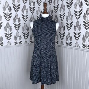 Alya marled grey sleevless turtlneck tunic dress